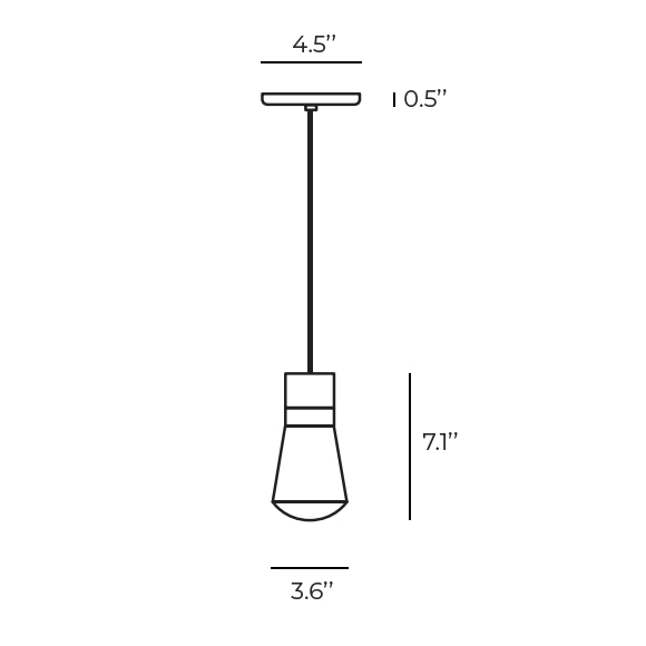 Alva mini suspension DEL Maison Du Luminaire dimensions