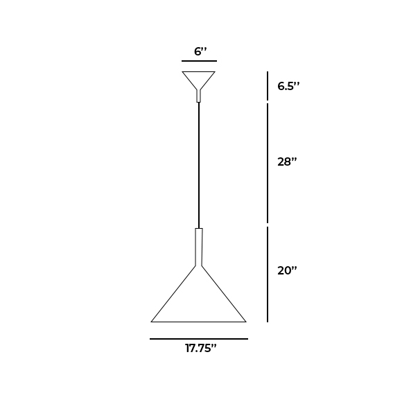 Funnel suspension blanche dimensions