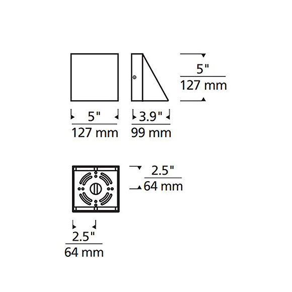 Pitch applique murale extérieure Techlighting