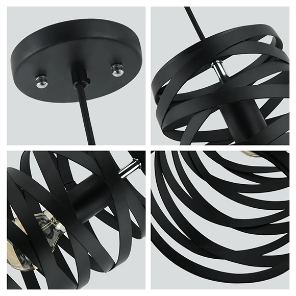 Ribbon mini suspendu noir Maison Du Luminaire