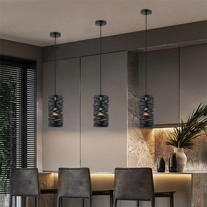 Ribbon mini suspendu noir Maison Du Luminaire