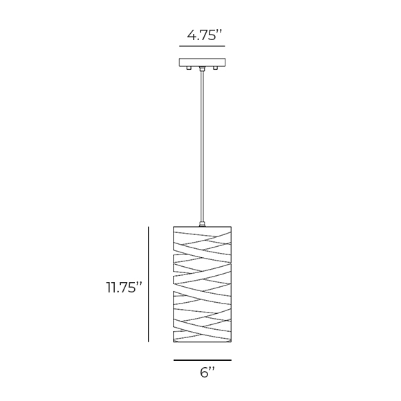 Ribbon mini suspendu noir dimensions Maison Du Luminaire