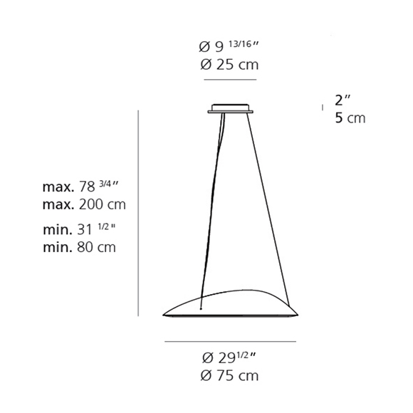Ameluna Suspension Artemide Lighting Dimensions