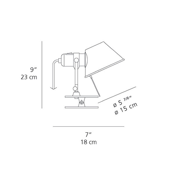 Tolomeo Clip Artemide Lighting Dimensions