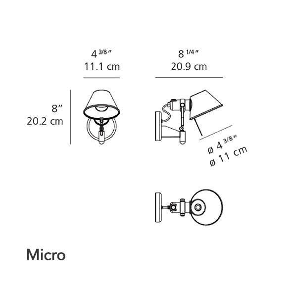 Tolomeo Spot Wall Micro Spec Artemide Lighting
