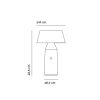 Bicoca lampe rechargeable Marset dimensions