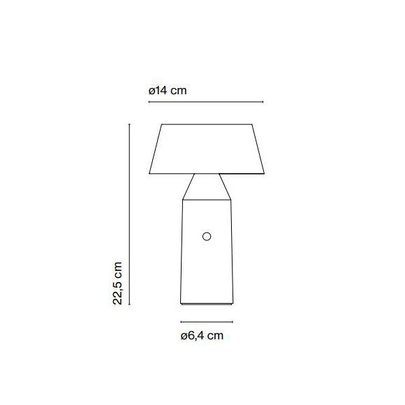Bicoca lampe rechargeable Marset dimensions