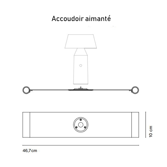Bicoca lampe rechargeable Marset dimensions