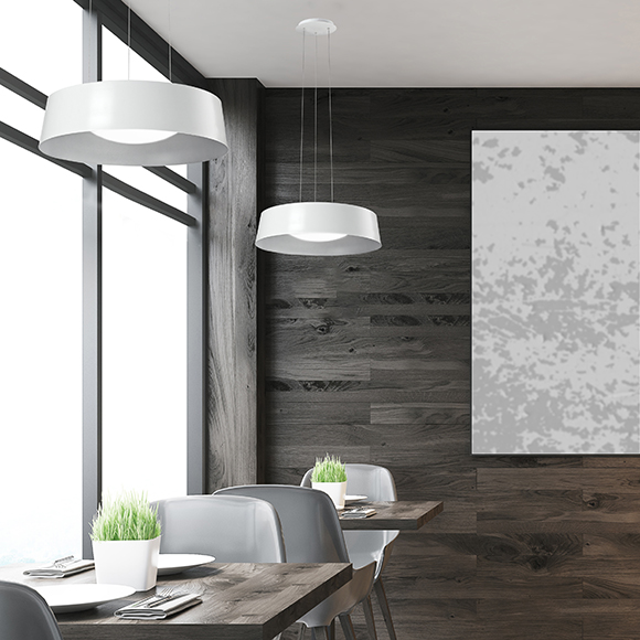 Sampson suspension DEL blanc et argent