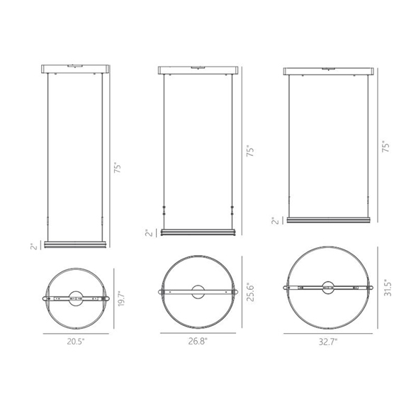 Athena luminaire DEL anneau dimensions