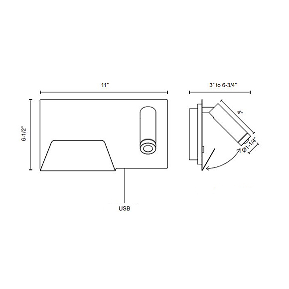 Dorchester lampe murale de chevet DEL