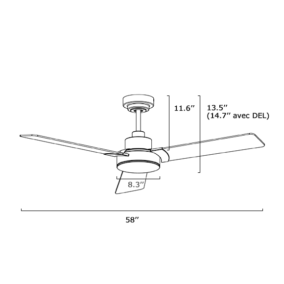 Jovie ventilateur dimensions