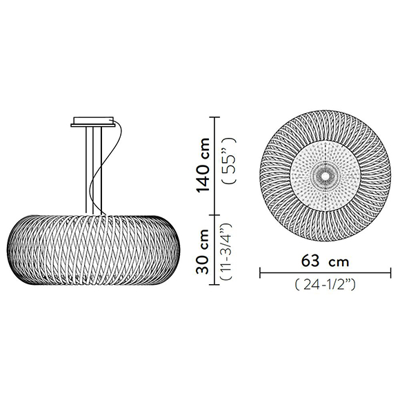 Kalatos suspension Slamp dimensions