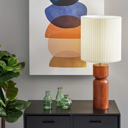 James lampe de table en bois noyer