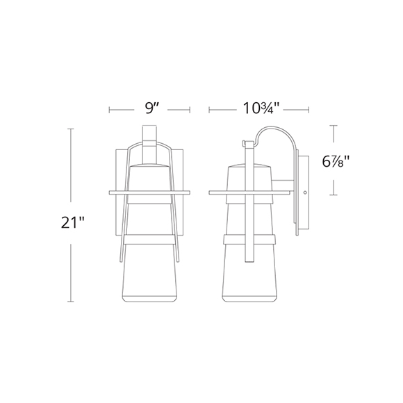 Balthus applique murale large extérieure Spécifications Modern Forms Maison Du Luminaire