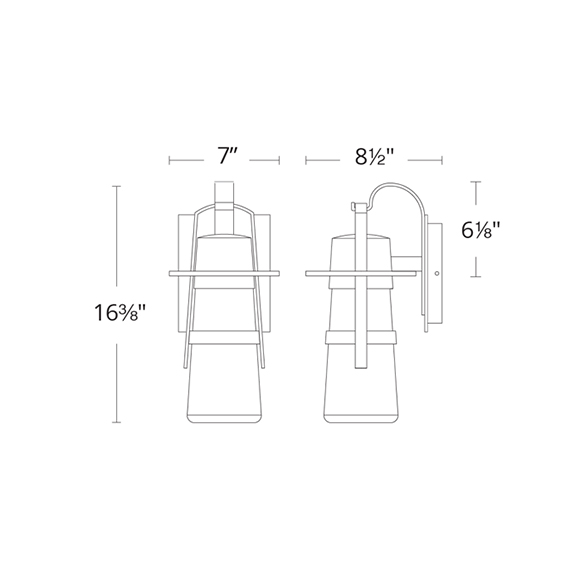 Balthus applique murale medium extérieure Spécifications Modern Forms Maison Du Luminaire